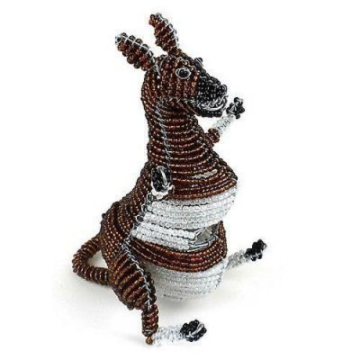 Handmade Small Beaded Kangaroo - South Africa 640746009853  223034066089